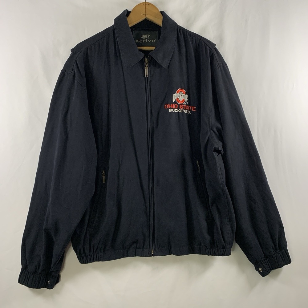 Vintage Mens Ohio State Microfiber Stadium Jacket Size M Windbreaker Relaxed Fit